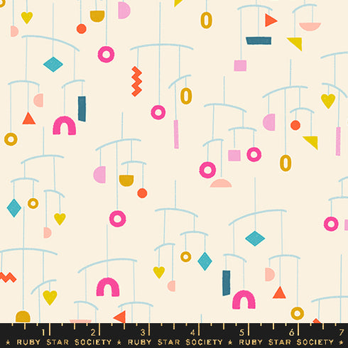 Pivot Mobility Geometric Mobile in Natural - Ruby Star Society Sold by the Half Yard